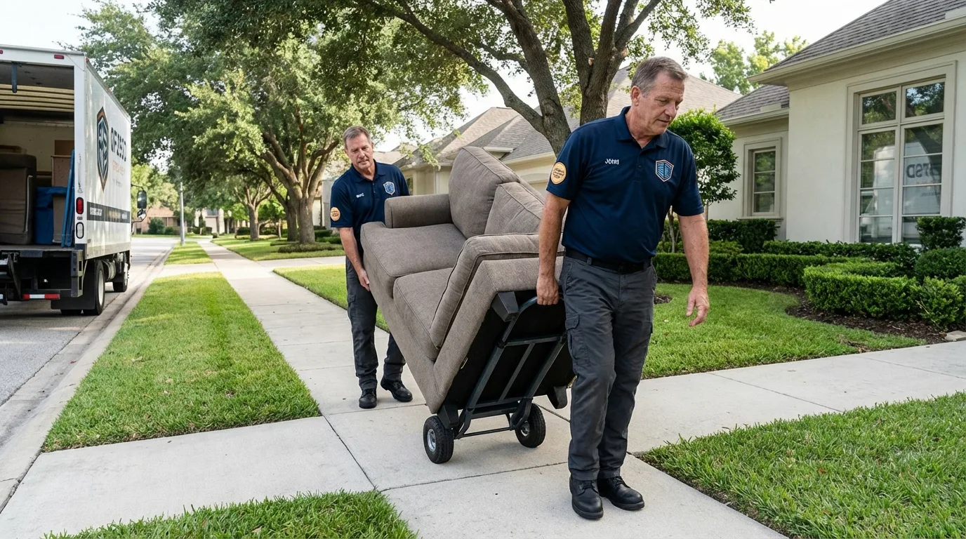 Local residential moving crew loading furniture in Mount Carroll, IL
